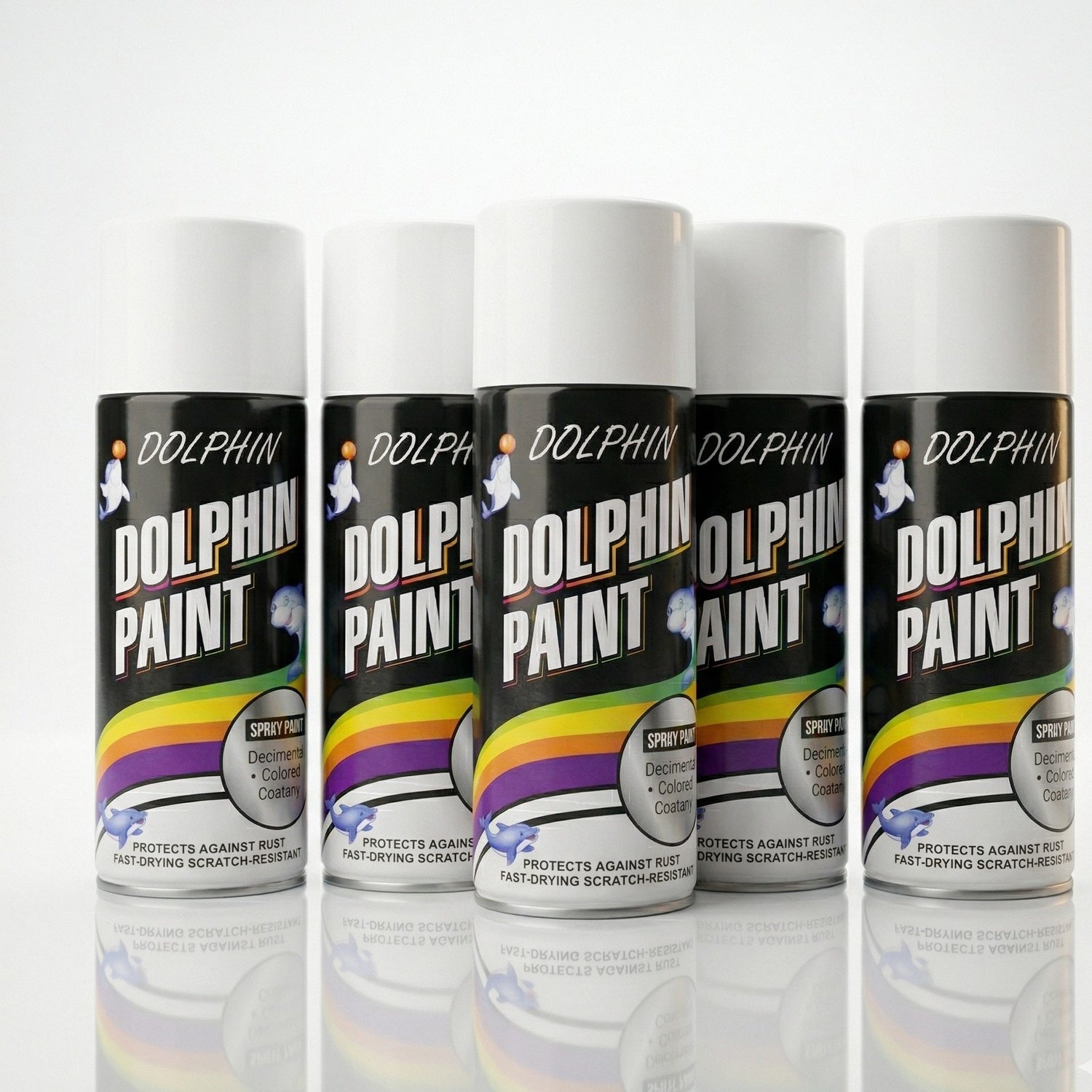 Dolphin Multi-Purpose Spray Paint – Fast-Drying, Anti-Rust & Scratch Resistant – High-Gloss Finish for Metal, Wood, Plastic & Automotive – 300ml | Leaquer