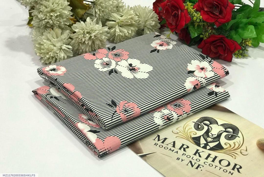 Women's Black White Striped Floral Cotton Suit 90"