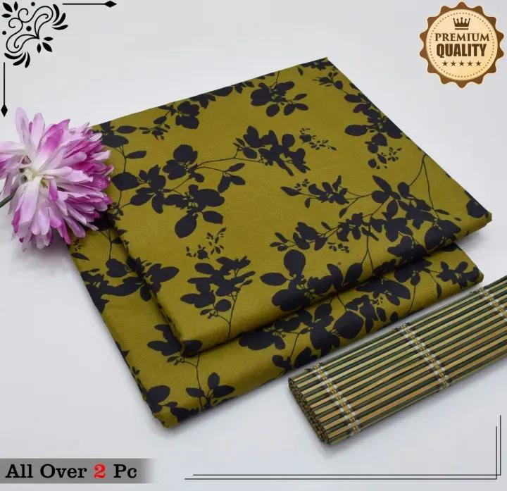 Olive Green Floral Printed 2-Piece Suit for Women