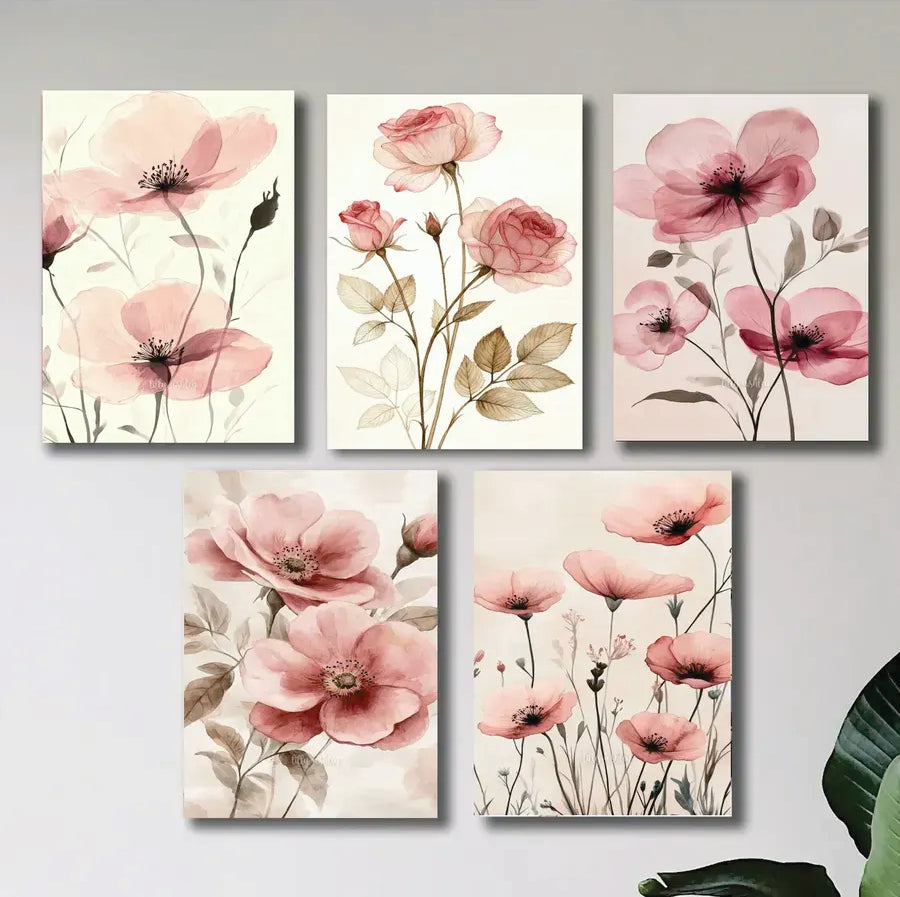 Set of 5 Premium Wall Art Photo Tiles – Modern Home Decor Sets 8x11