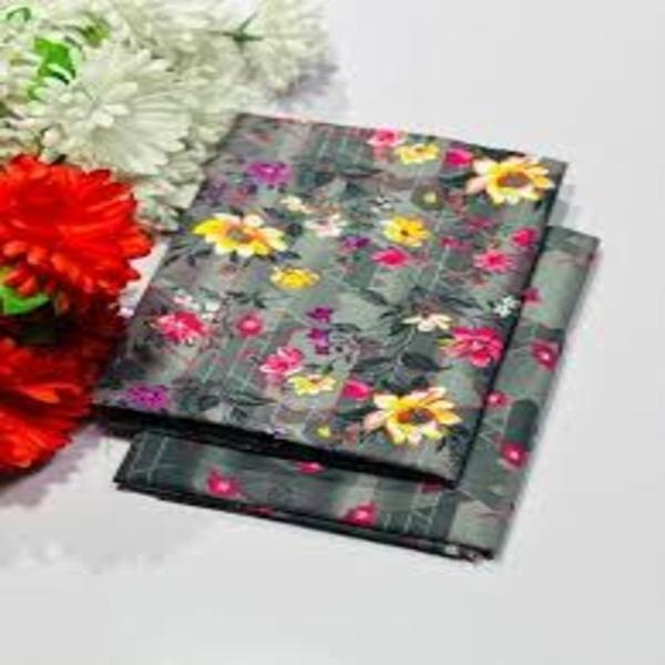 Premium Quality Floral Polo Cotton Suit Grey 2.5 Gazz