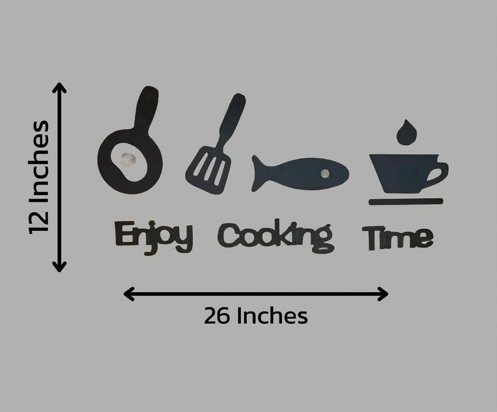 3D Wall Art Black Laser Cut Modern Kitchen Decor
