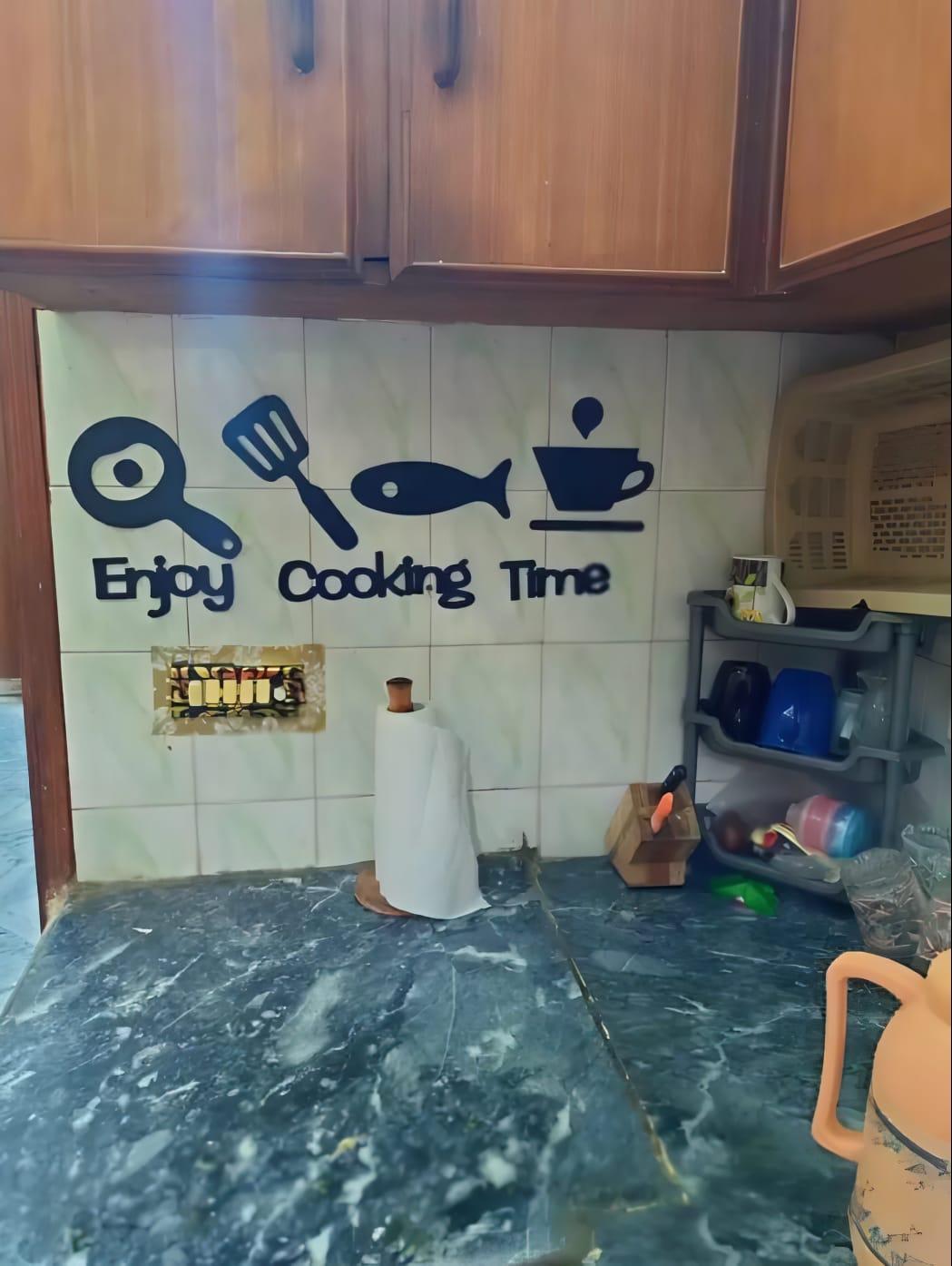 3D Wall Art Black Laser Cut Modern Kitchen Decor
