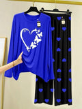 Pakistani Night Suit Cotton Jersey Heart Butterfly Print Set