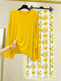 Stylish Yellow Cotton Night Suit Set for Home