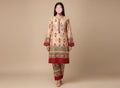Women Unstitched Printed Suit Pink Polo Cotton 2 Pcs