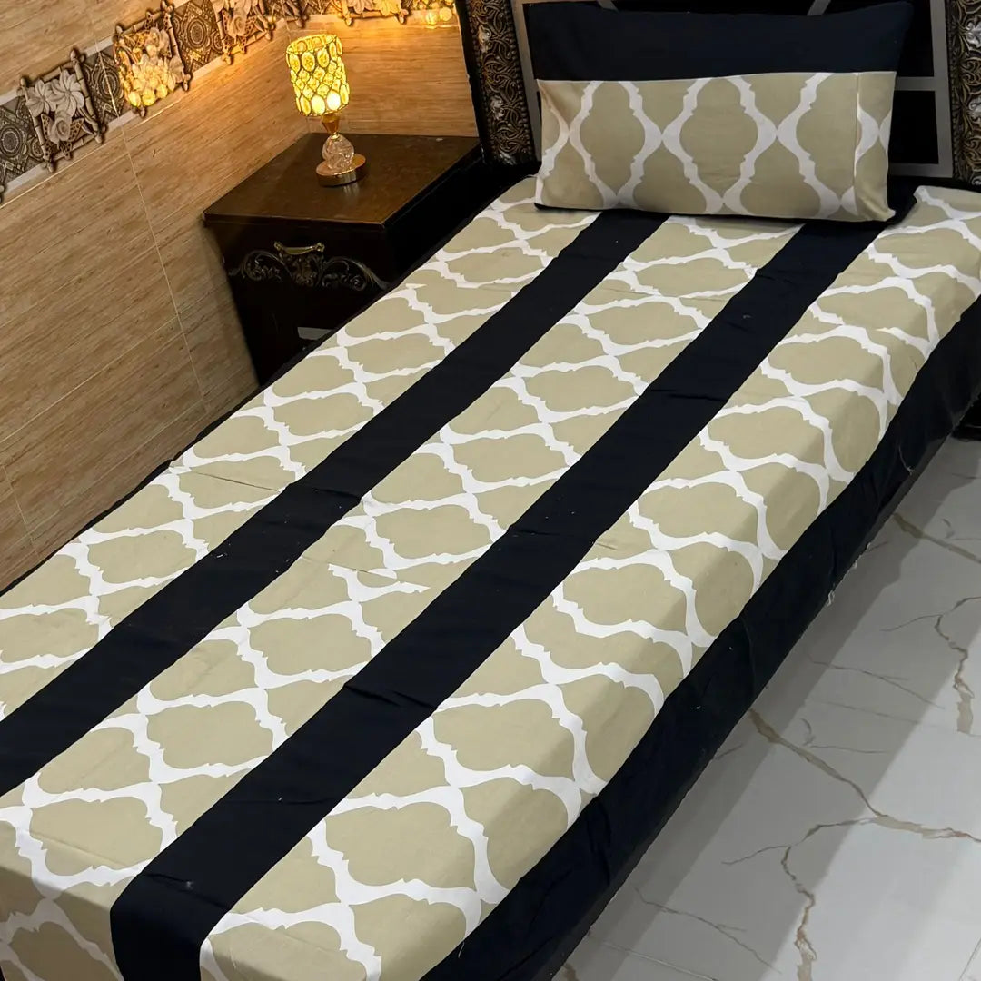 Stylish 2 Pcs Cotton Sotton Patchwork Single Bedsheet