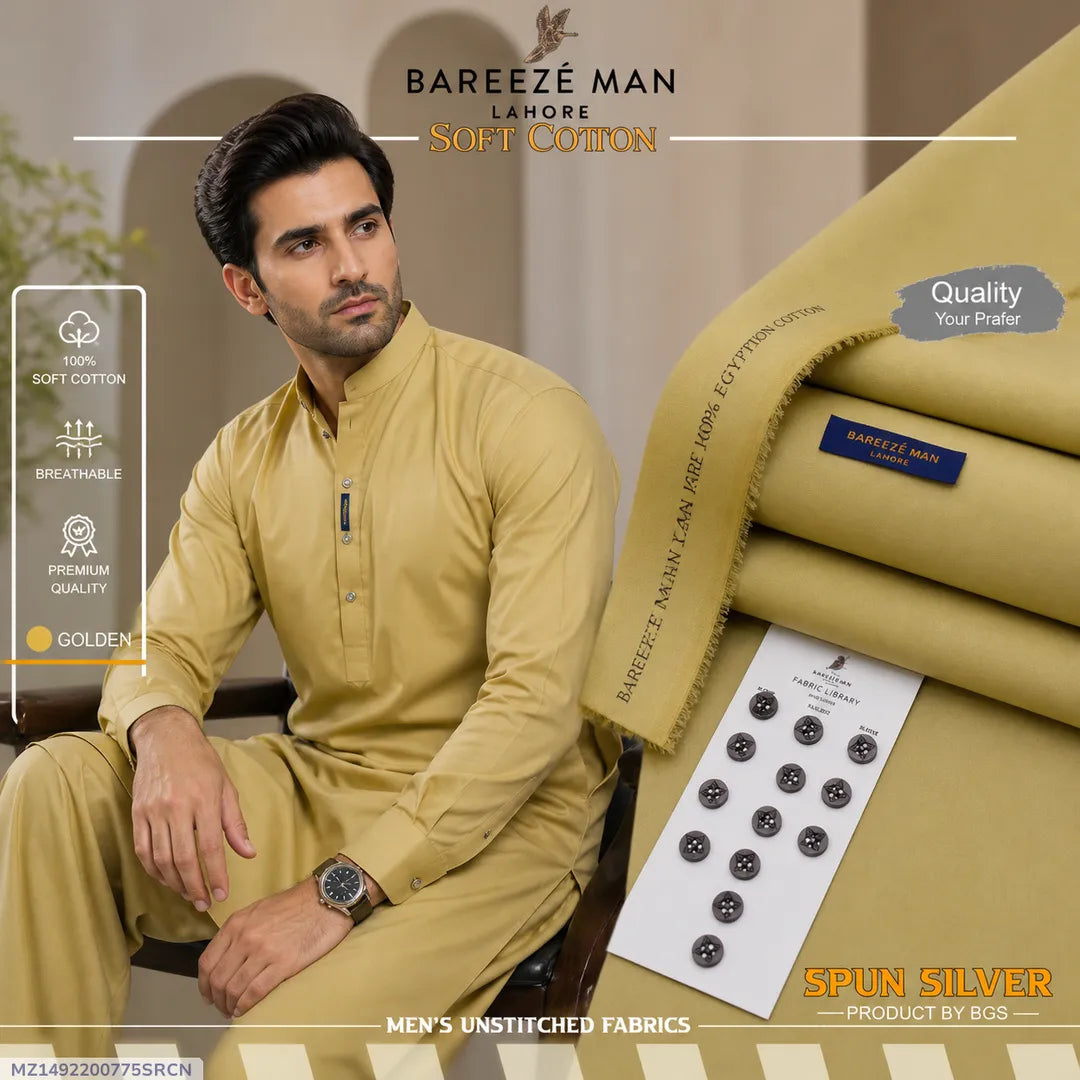 Men Cotton Plain Suit Multicolor Summer
