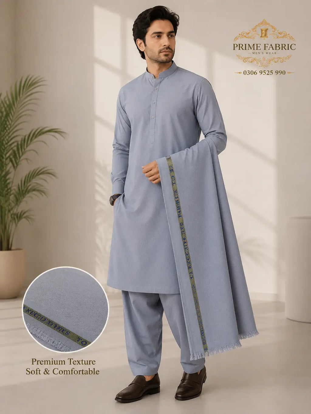 Men’s Unstitched Wash And Wear Textured Suit
