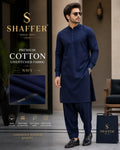 Men's Unstitched Cotton Suit Navy Blue Fabric