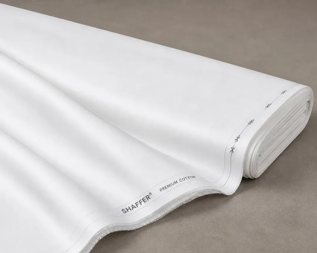Premium Unstitched White Cotton Suit for Men