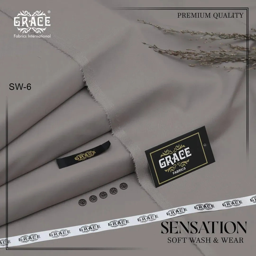 Men's Wash & Wear Plain Suit Grey All Season