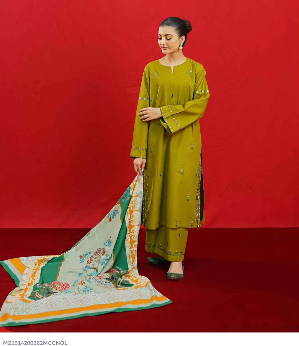 MIX TRENDING DESIGNS 3 Pcs Unstitched Embroidered Suit