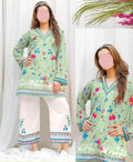 Green Floral Swiss Lawn 2-Piece Set for Women