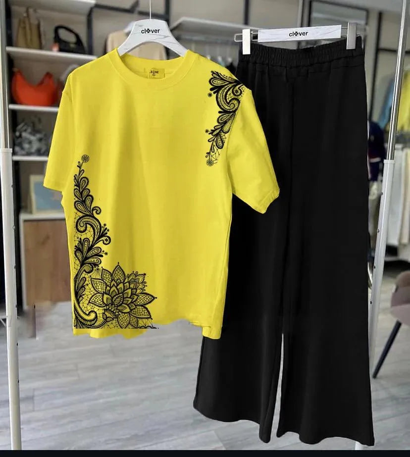 2 Pcs Women's Stitched Jersey Printed Night Suit
