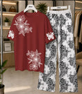 2 Pcs Women's Stitched Cotton Jersey Printed Night Suit