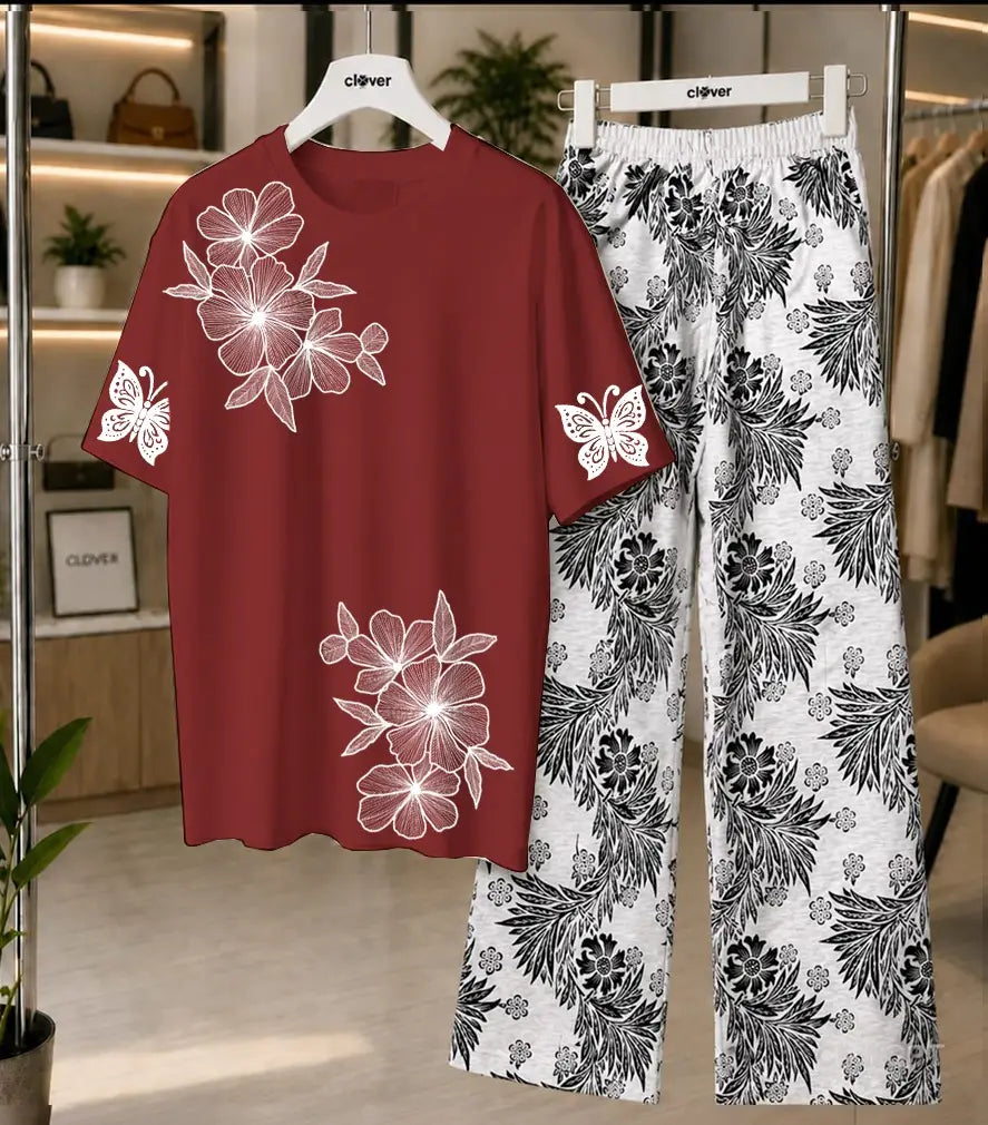2 Pcs Women's Stitched Cotton Jersey Printed Night Suit