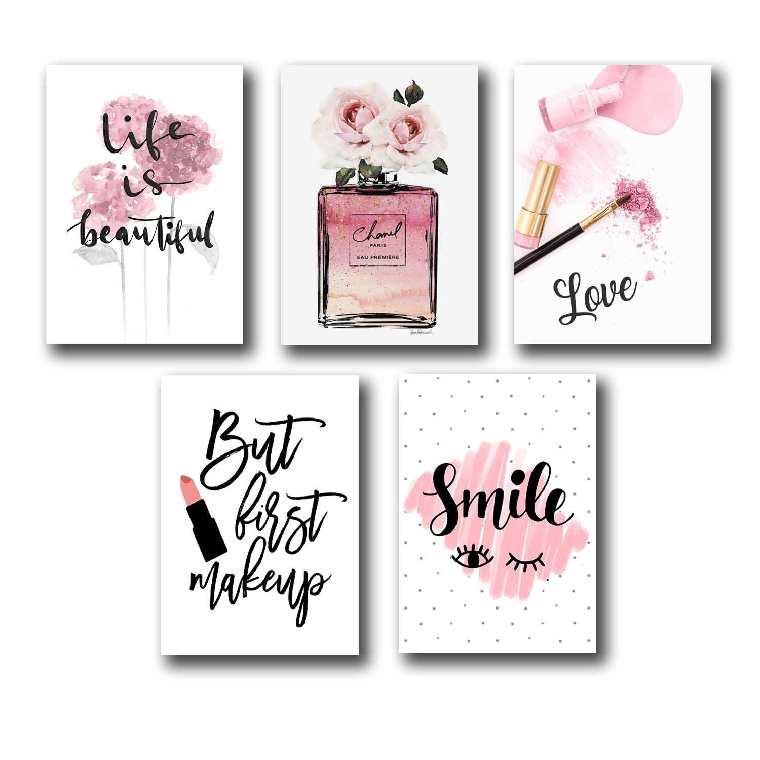 Set of 5 Premium Wall Art Photo Tiles – Modern Home Decor Sets 8x11