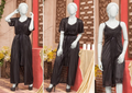 2 Pcs Premium Silk Nightwear Set With Lace | Satin Camisole & Shorts Sleepwear Free Size -  SKU R-007 Black