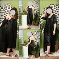 Black Silk Lace Nightgown Set with V-Neck