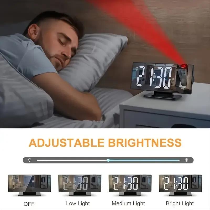 LED Alarm Clock Projector USB Powered Wall Display