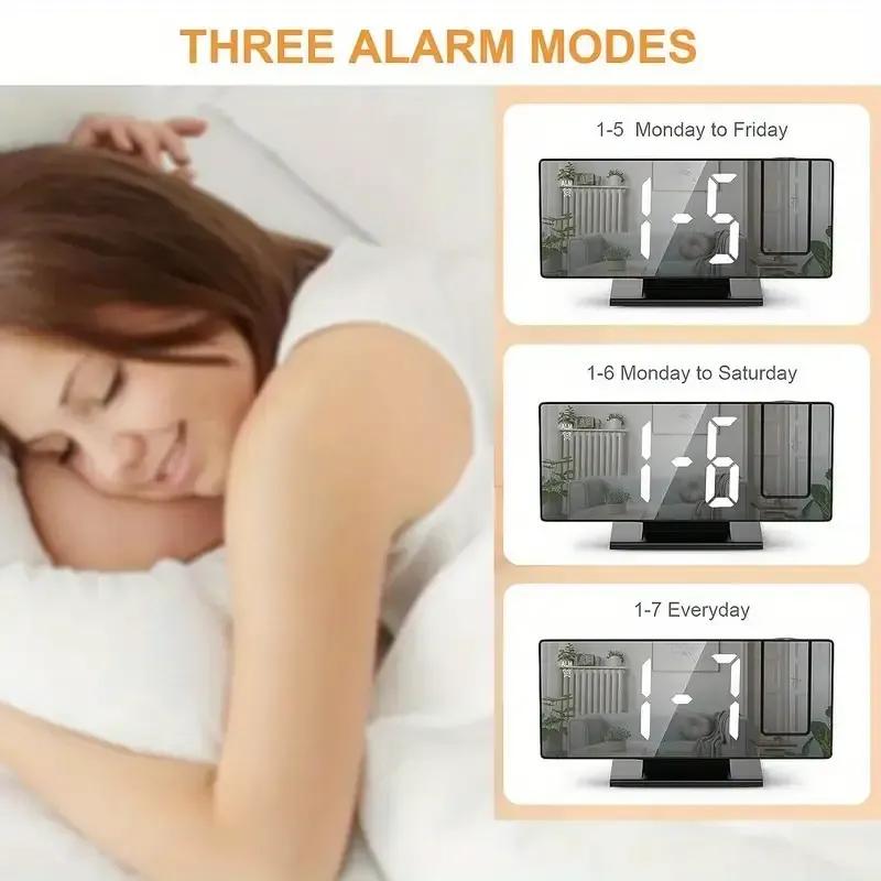 LED Alarm Clock Projector USB Powered Wall Display