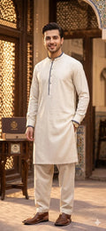 Off White Khaddar Men Suit Summer 7m