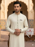 Off White Wash & Wear Men Suit Summer