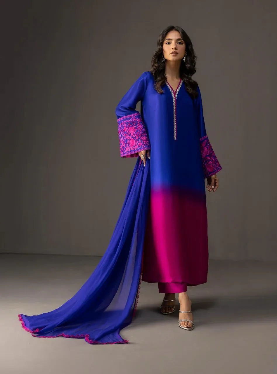 3 Pcs Silky Printed Airline Suit Multicolor Summer