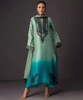 Women's 3-Piece Silk Suit Mint Teal Digital Print