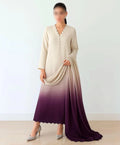 Women's 3-Piece Silk Suit Gradient Print Summer Wear