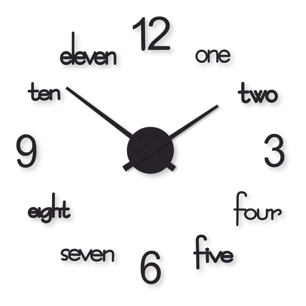 Modern Wall Clock 24x24 Black Minimalist Design