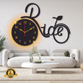 Bicycle Wall Clock Black Glowing Backlight Modern Home Decor