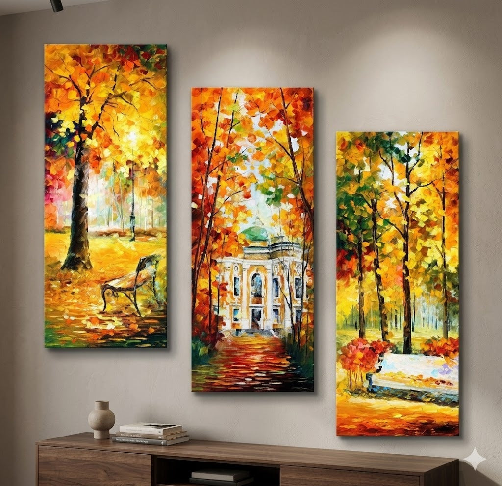 Set of 3 Decorative Wall Art Canvas Frames – Modern 3 Pcs Wall Frame Set 8x16 Inch