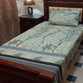 Crystal Cotton Single Bedsheet Set Gray Yellow Black