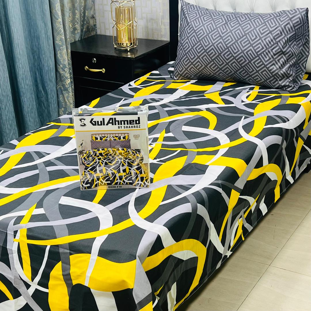 Single Bed Set Multicolor Printed Mix Cotton 4-Piece