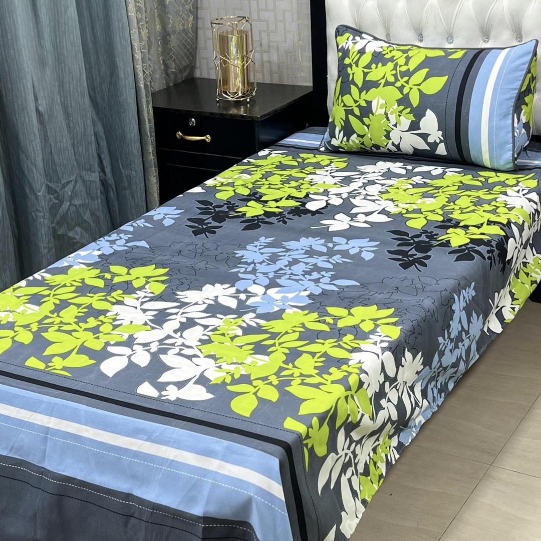 Single Bed Sheet Set Crystal Cotton Multicolor Floral 240x150cm