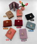 Premium Imported Ladies Check Flap Wallet with Zipper & Card Slots - Skin