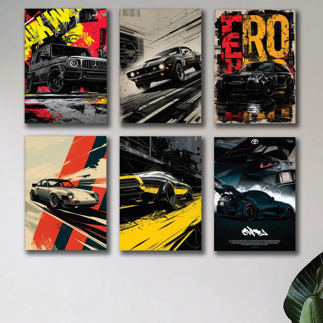 Set of 6 Premium Wall Art Photo Tiles – Modern Home Decor Sets