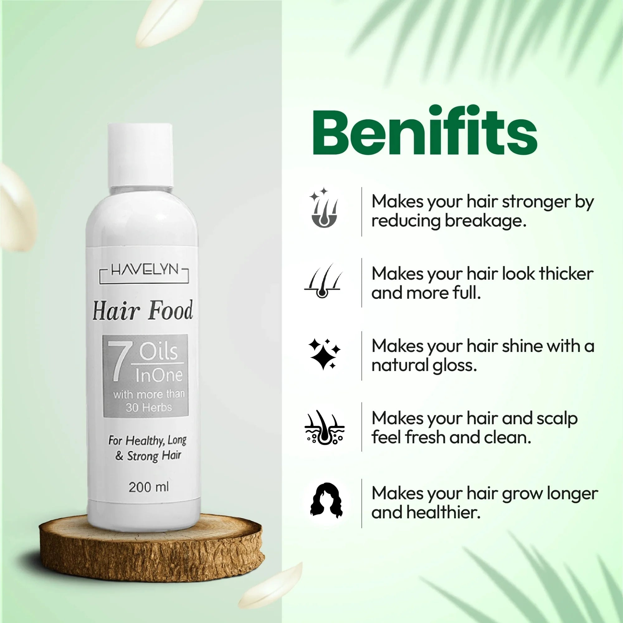 Havelyn Hair Food Oil 200ml | 7 Oils & 30+ Herbal Extracts for Strong & Healthy Hair