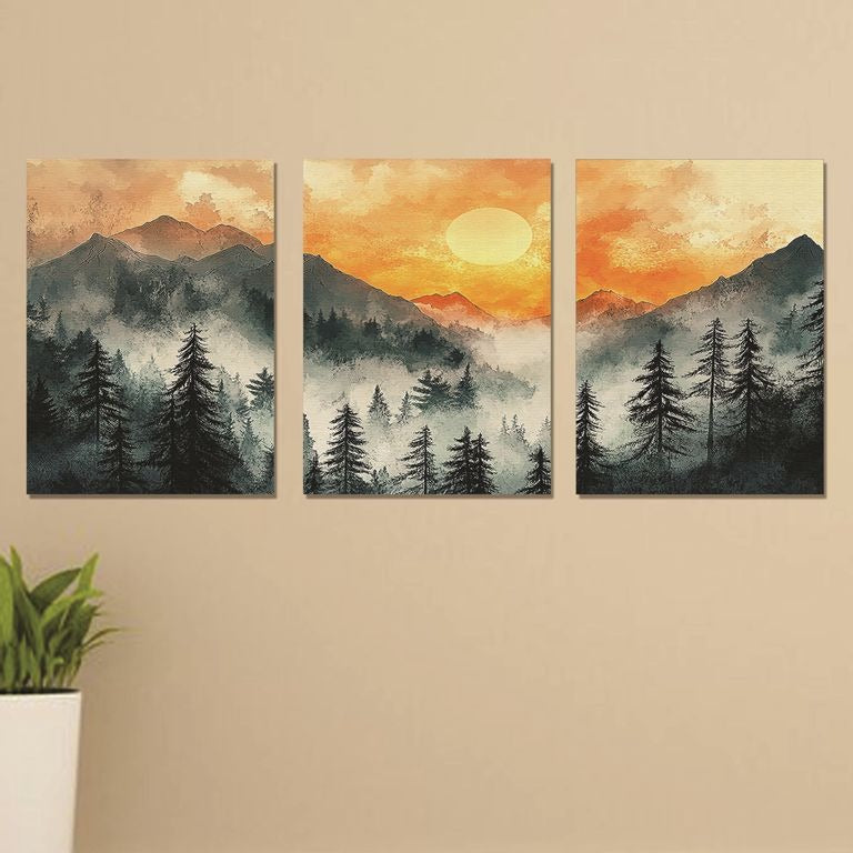 Set of 3 Premium Wall Art Photo Tiles – Modern Home Decor Sets 8x11