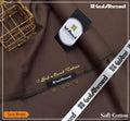 GulAhmed Men's Soft Cotton Plain Suit Coco Brown