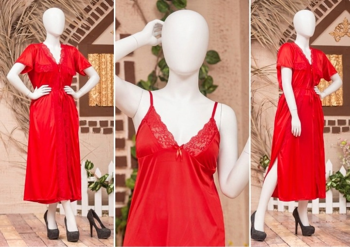 2 PCs Silk Splendor Satin Nightwear Set – Elegant & Comfortable Sleepwear SKU R-003 (Free Size Color Black)
