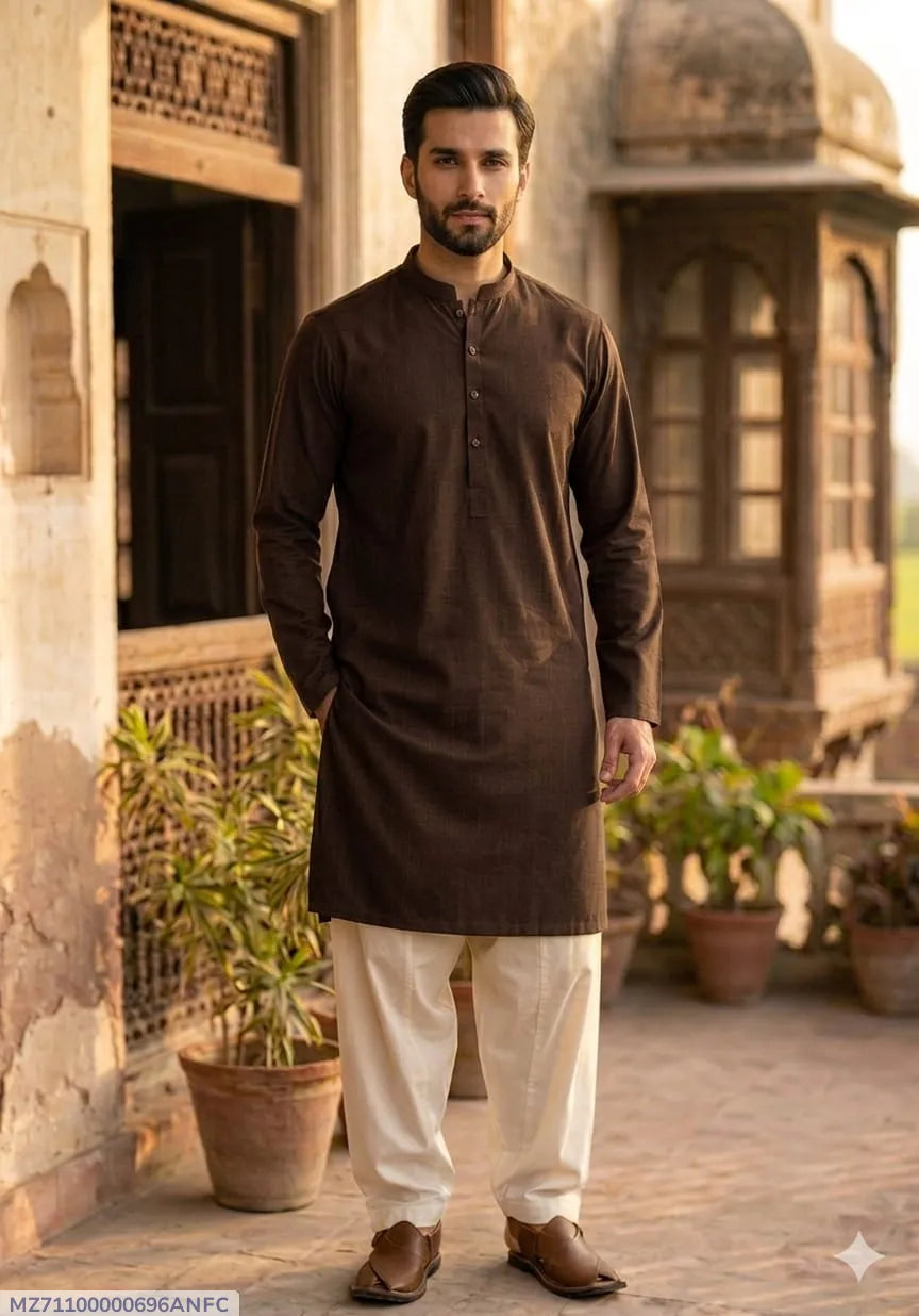 Men's Unstitched Khaddar Plain Kurta