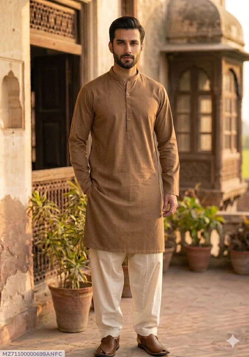 Men's Unstitched Khaddar Plain Kurta