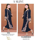 2 Piece Embroidered Dhanak Suit Blue for Women