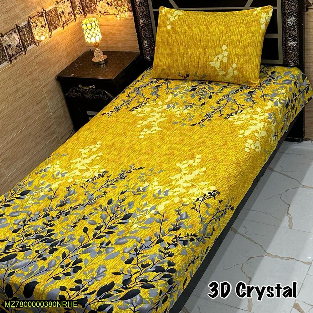 4 Pcs Crystal Cotton Printed Single Bedsheet