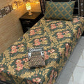 Cotton Printed Single Bedsheet Green 4Pcs Set