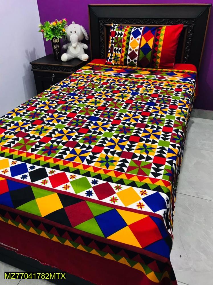 Colorful Geometric Single Bed Sheet Set