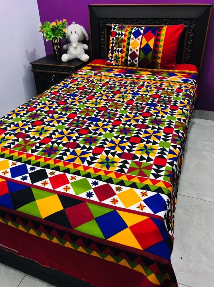 Colorful Geometric Single Bed Sheet Set